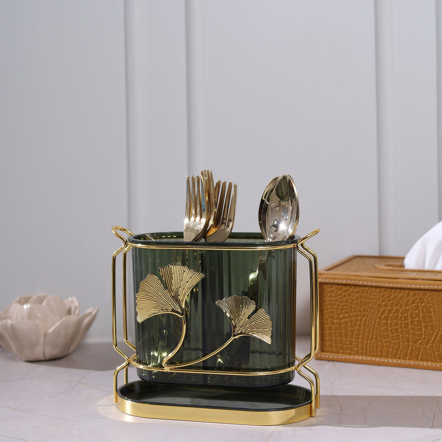 Acrylic Cutlery Holder With Drain Plate, Double Barrel Chopsticks Storage Holder, Kitchen Cutlery Storage Rack Acrylic Cutlery Holder With Drain Plate, Double Barrel Chopsticks Storage Holder, Kitchen Cutlery Storage Rack